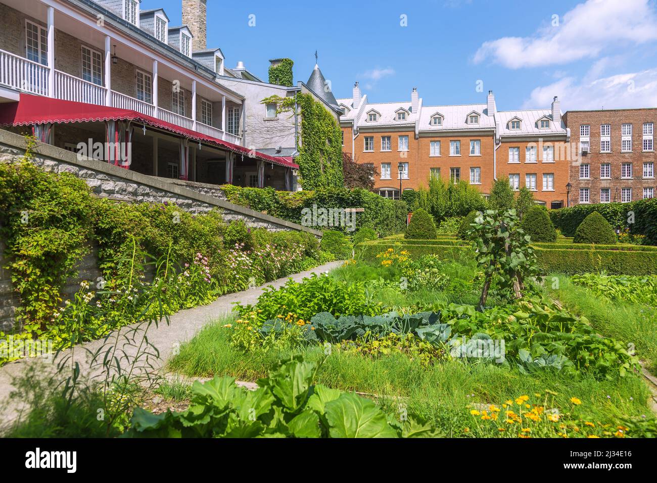 Montreal; Château Ramezay - Musée et site historique de Montréal, Küchengarten Stockfoto