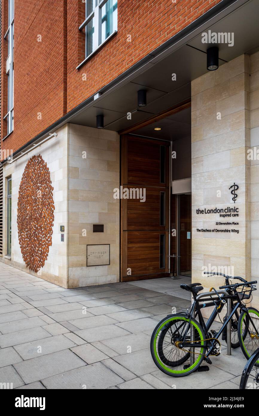 The London Clinic, eine private Gesundheitseinrichtung und gemeinnützige Stiftung in Marylebone, Central London. Es ist eines der größten privaten Krankenhäuser Englands. Stockfoto