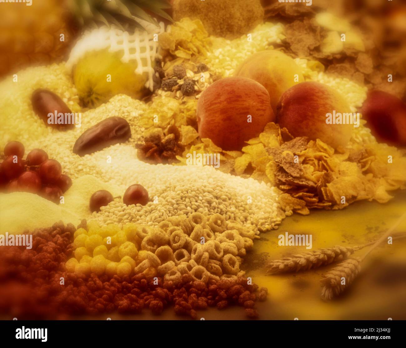 Essen Stillleben des Frühstücks Müsli mit Obst Stockfoto