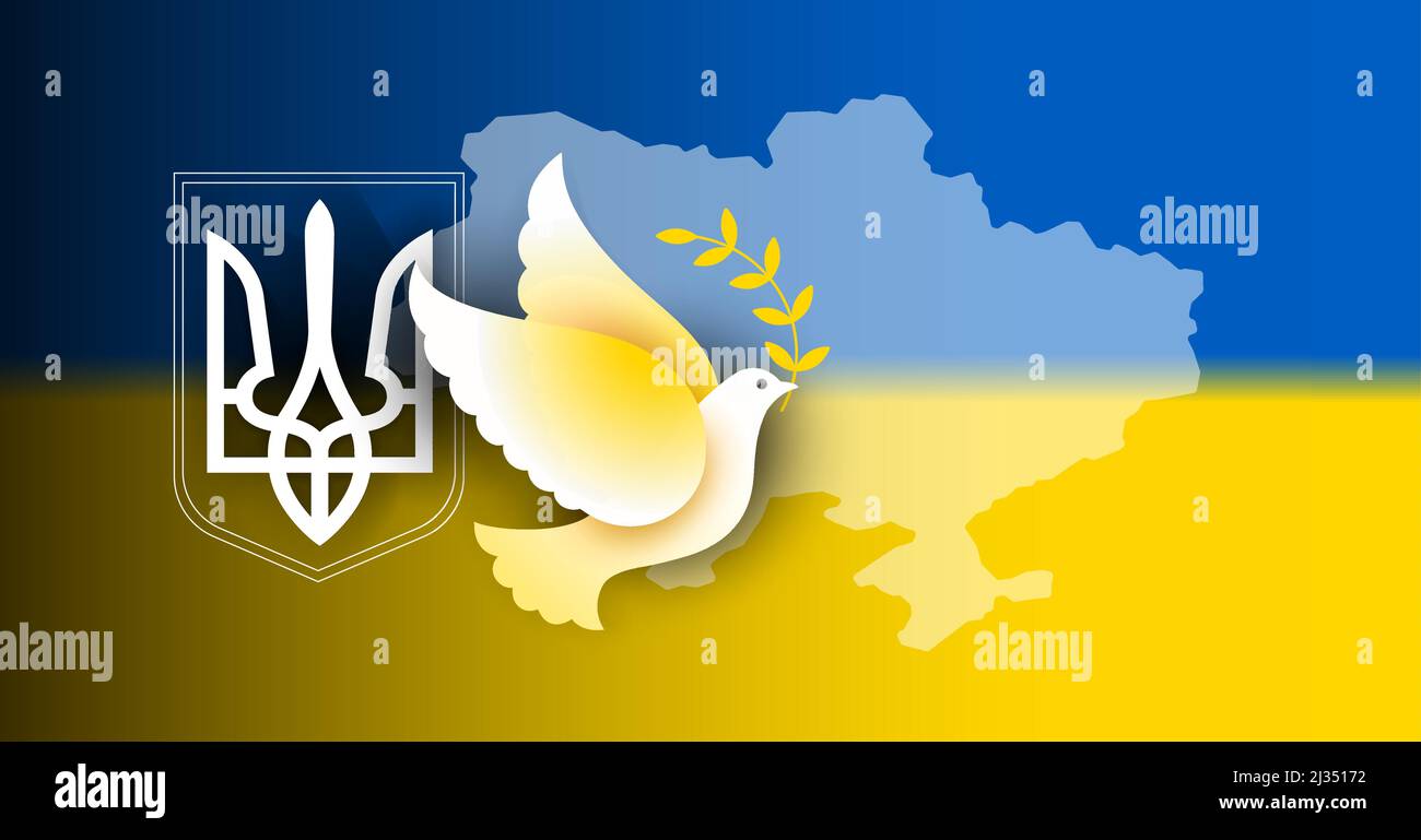Generisch Flaggen Aufkleber Ukraine Peace Frieden Taube
