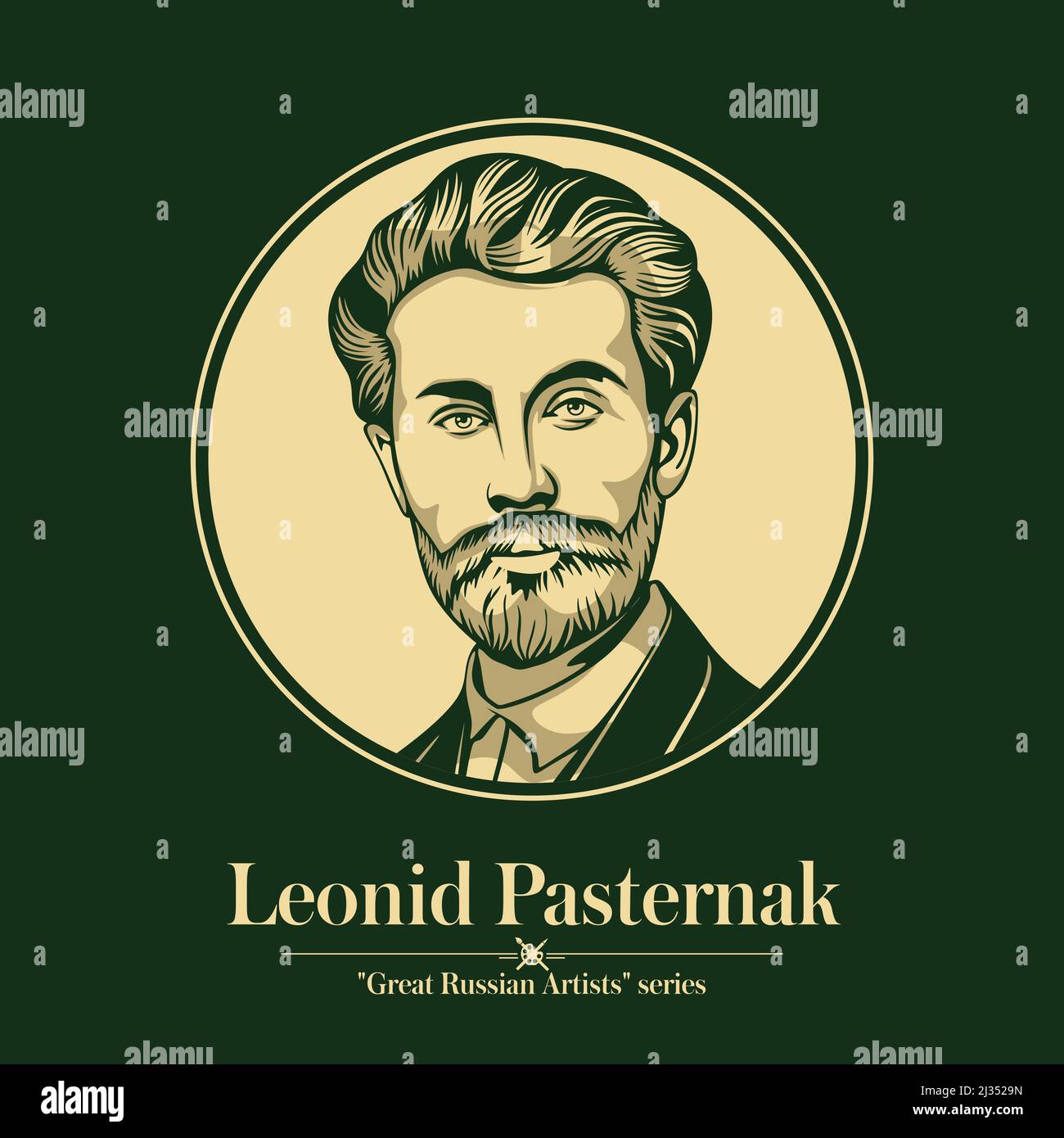 Großer russischer Künstler. Leonid Pasternak war ein russischer post-impressionistischer Maler. Er war der Vater des Dichters und Romanciers Boris Pasternak. Stock Vektor