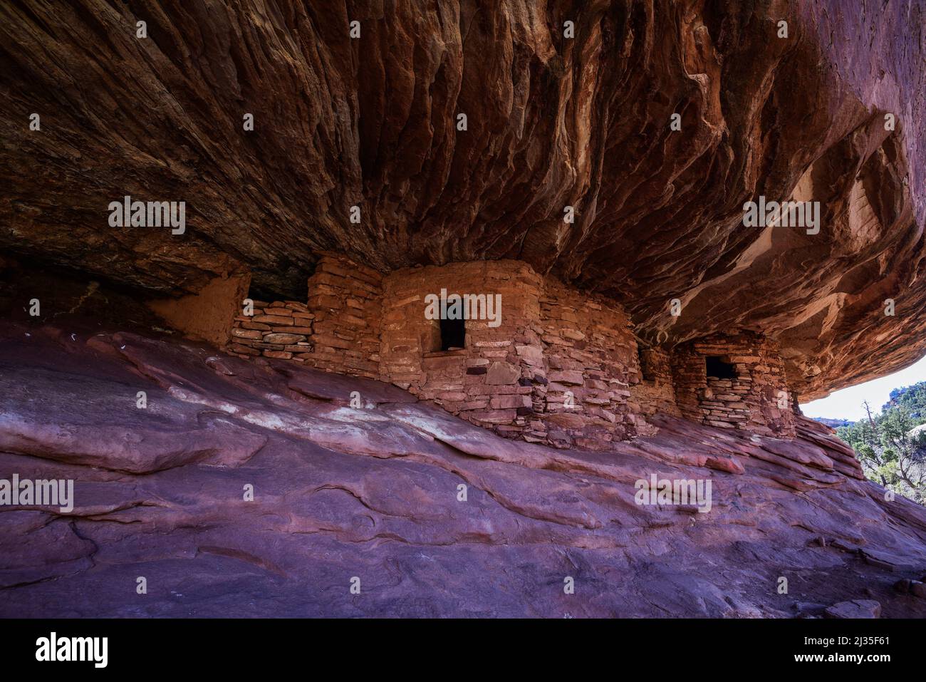 Uralte Puebloan Ruinen genannt Haus auf Feuer Ruinen. Das Hotel befindet sich im Bears Ears National Monument, Utah, USA. Geschätzte 1300 CE. Stockfoto