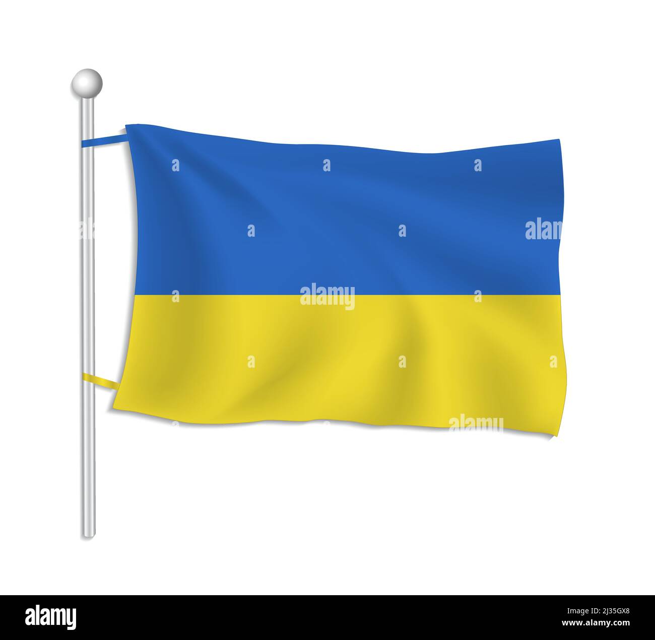 Ukraine-Flagge, weißer Hintergrundvektor Stock Vektor