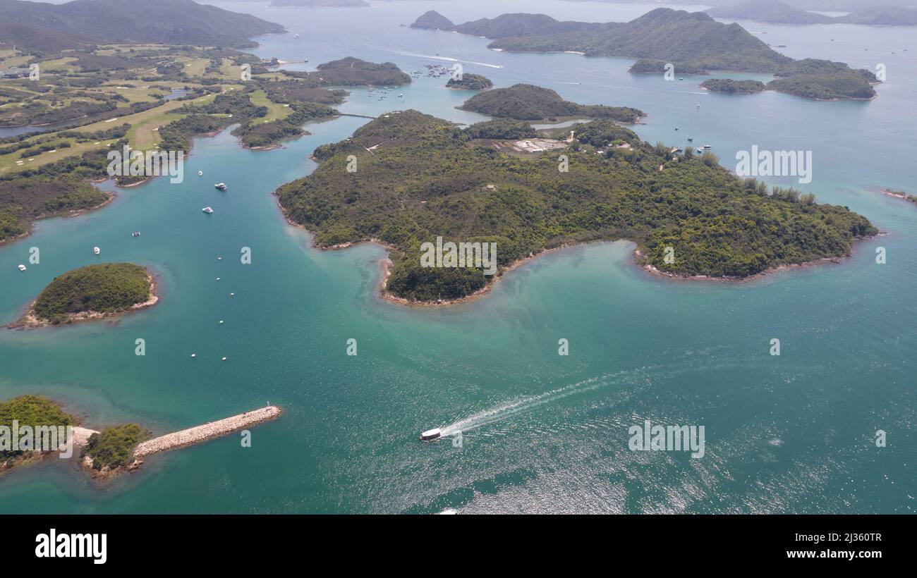 Hongkong, eine kleine vorgelagerte Insel in Sai Kung, Yim Tin Tsai Stockfoto