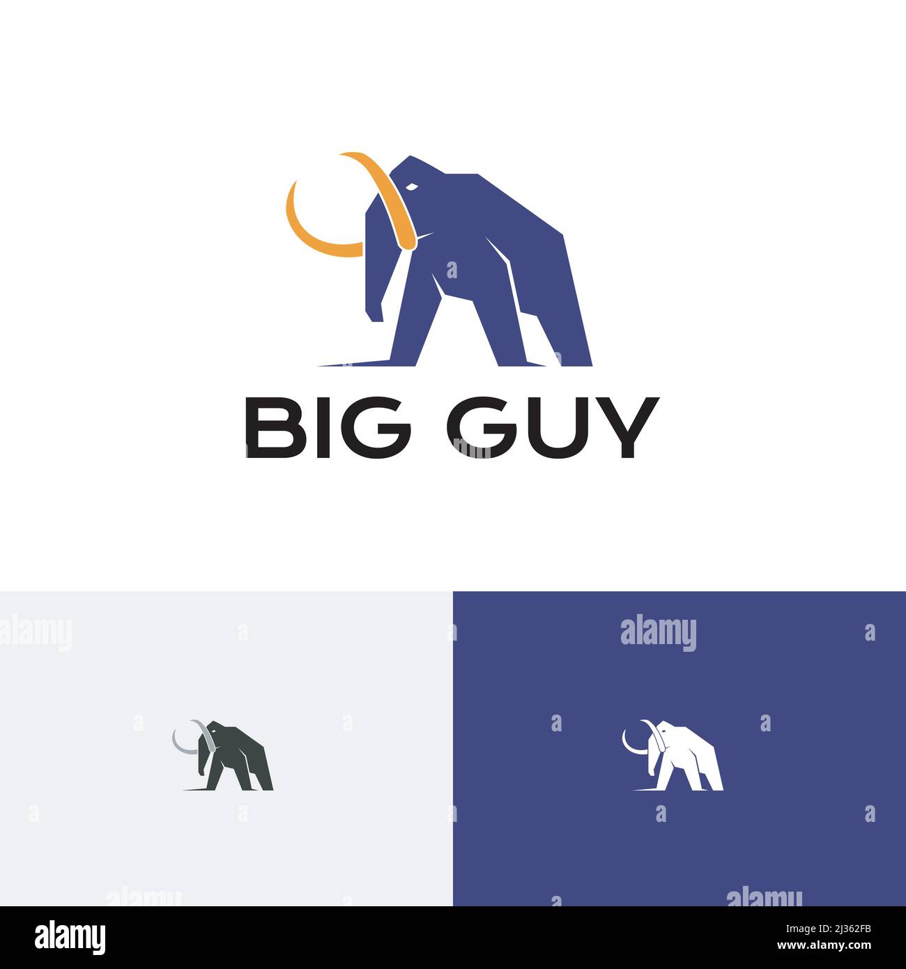 Big Guy Mammoth Elephant Ice Age Ancient Animal Logo Stock Vektor