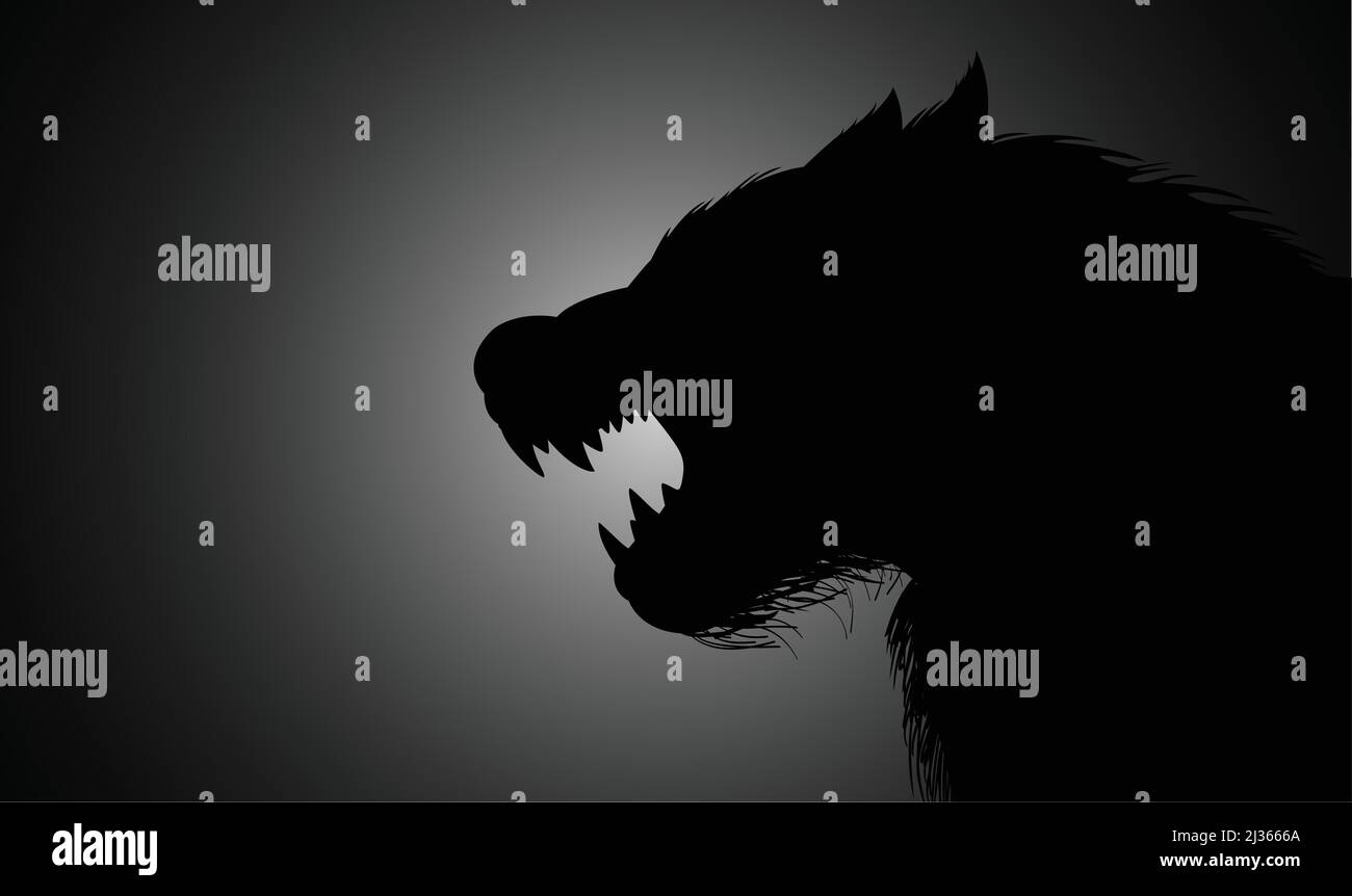 Ein Werwolf lauert im Dunkeln Stock Vektor