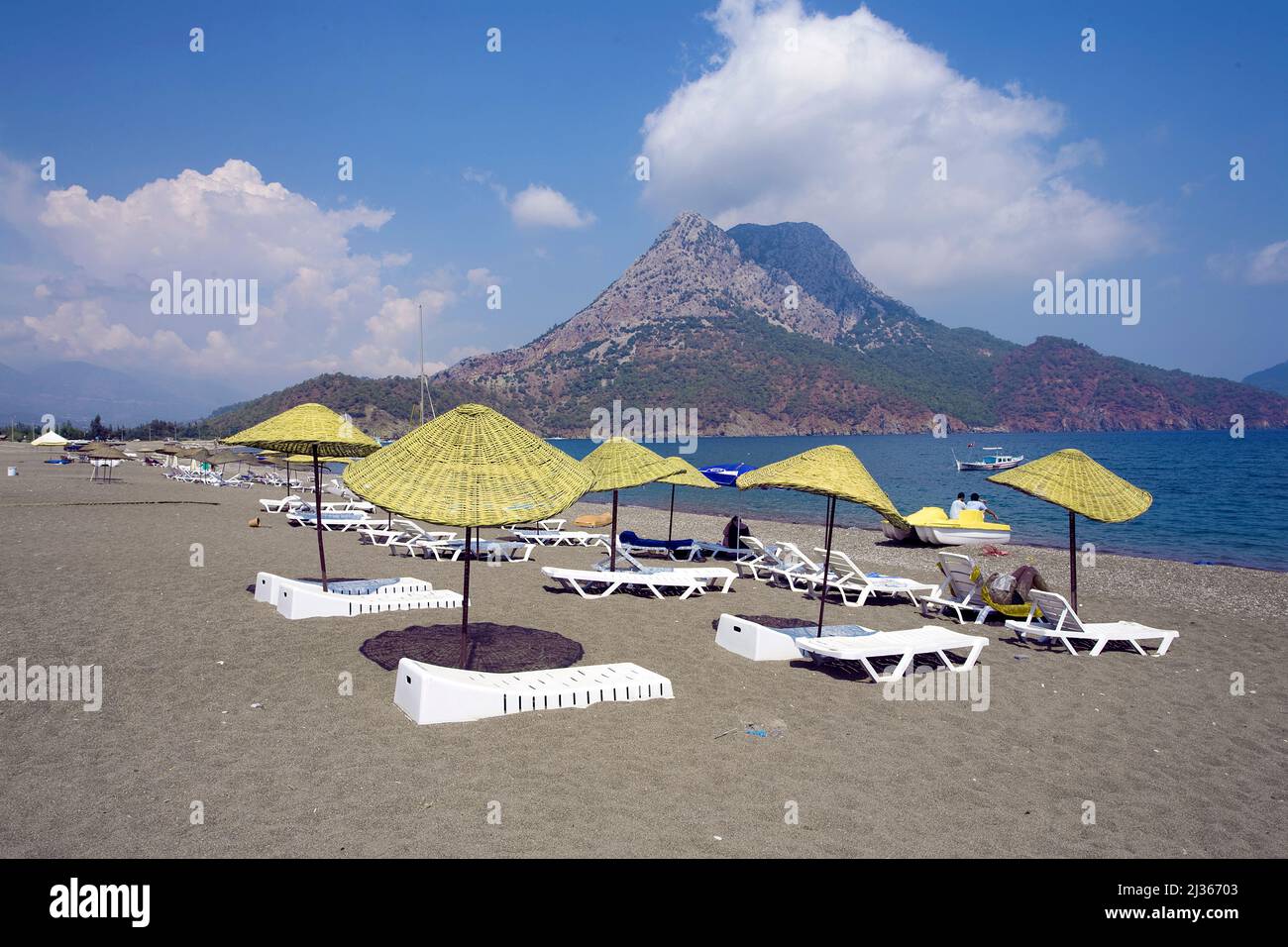 Idyllischer Strand von Adrasan, Lykia, Türkei, Mittelmeer Stockfoto