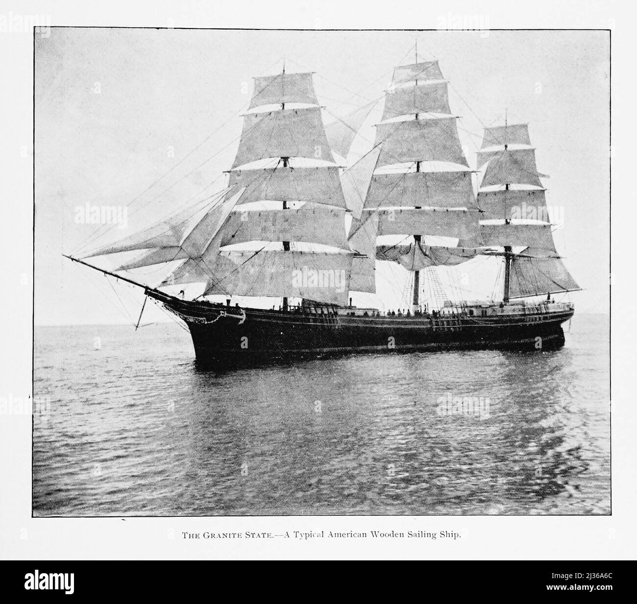 The Granite State Ein typisches amerikanisches Holzsegelschiff aus dem Buch ' Steam vessels & marine Engines ' von G. Foster Howell, Publisher New York : American Shipbuilder 1896 Stockfoto