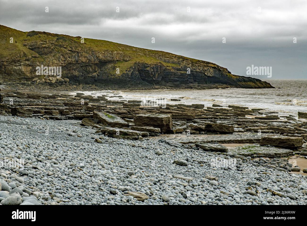 Dunraven Bay oder Southerndown Beach an der Glamorgan Heritage Coast im Vale of Glamorgan South Wales Stockfoto