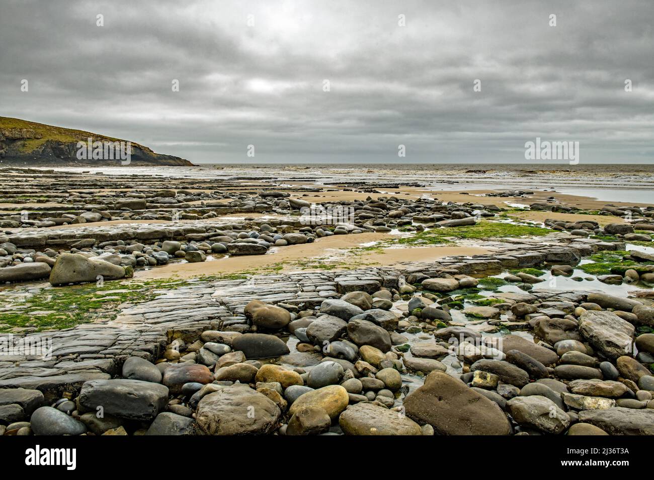 Dunraven Bay oder Southerndown Beach an der Glamorgan Heritage Coast im Vale of Glamorgan South Wales Stockfoto