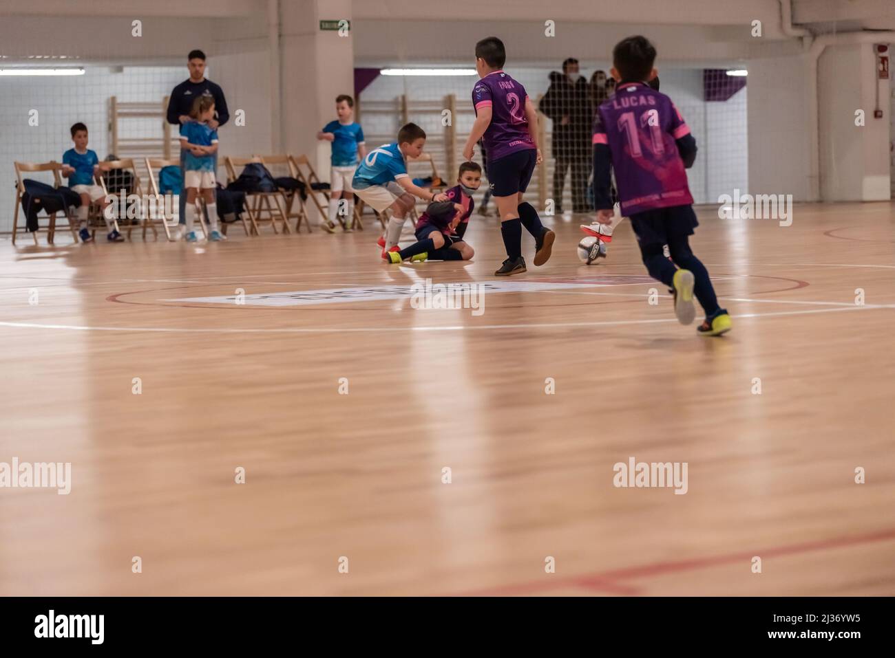 Vigo, Spanien, 3.. April 2022. Gemischte Kinderliga-Regionalmeisterschaft Stockfoto