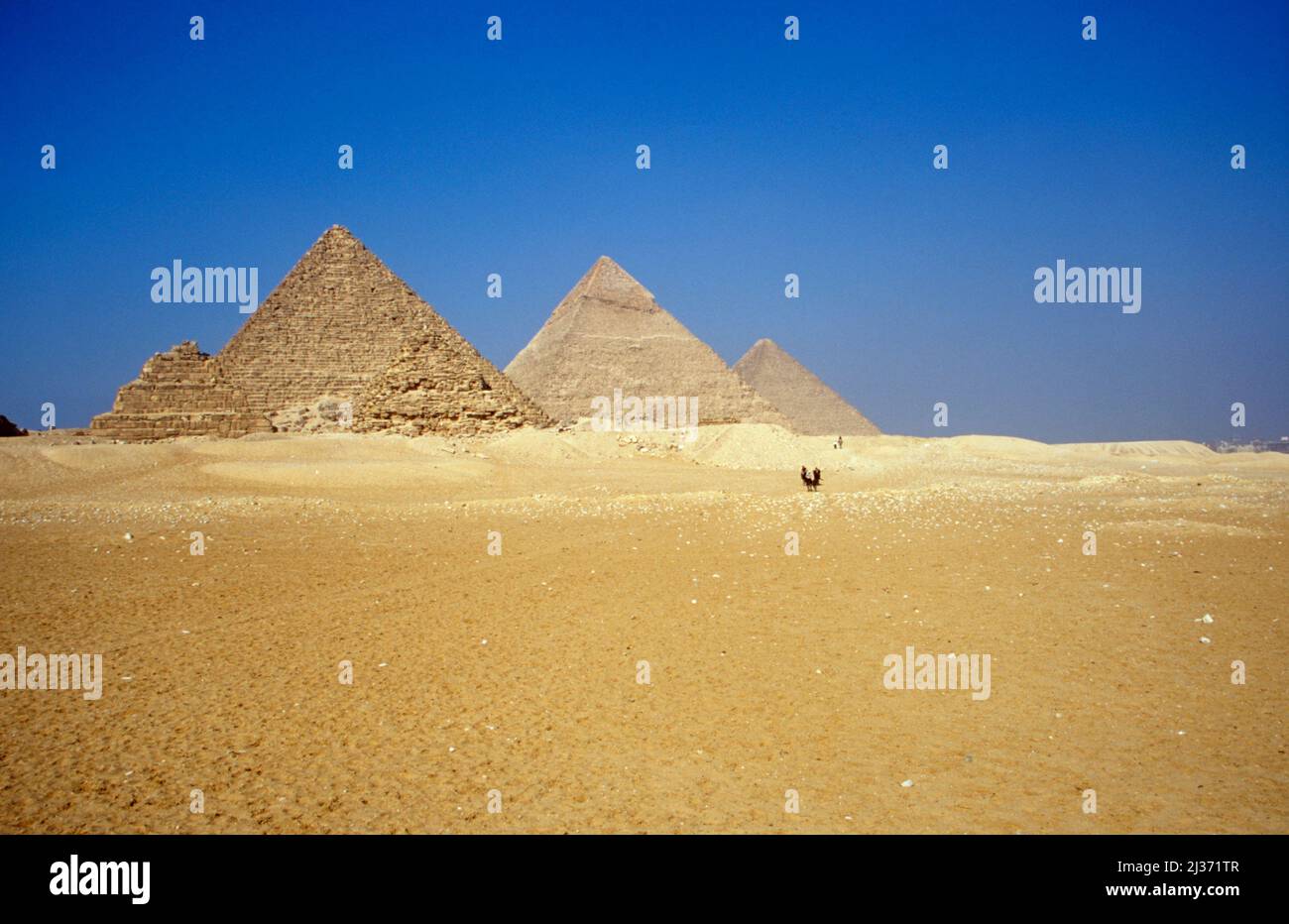 Die Pyramiden von Gizeh, Kairo, Ägypten Stockfoto