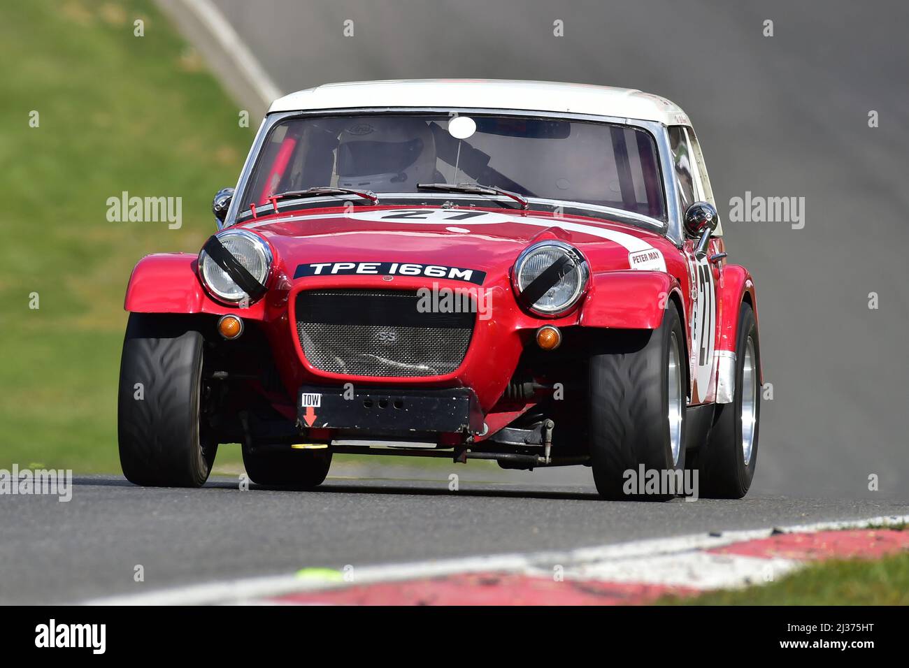 Chris Fisher, MG Arkley SS, 70's Road Sports Championship ist eine Rennserie für straßenzugelassene Seriensportwagen, die im Jahr 1970s produziert und zugelassen wurden. Stockfoto