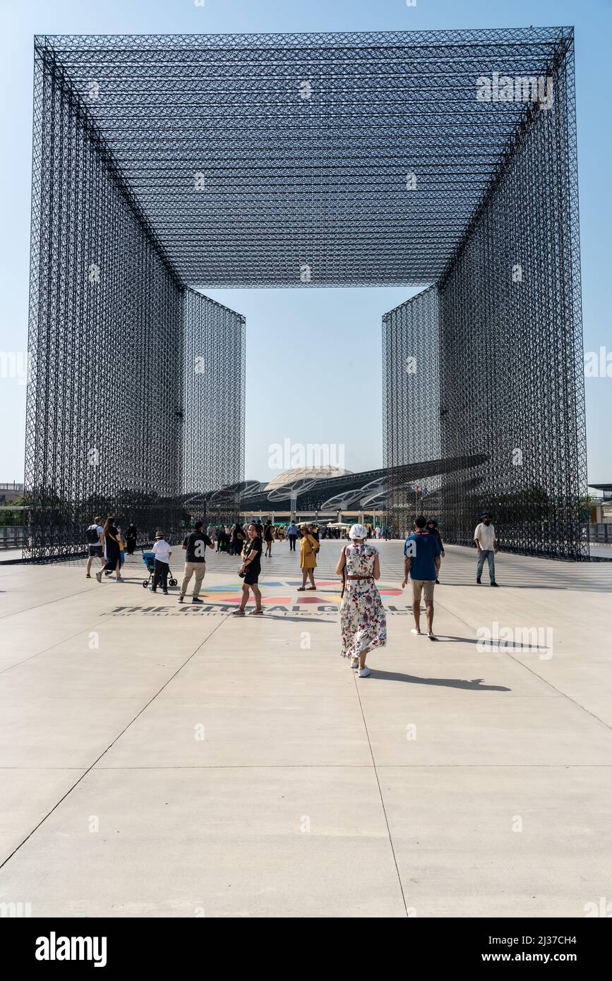 Dubai Vereinigte Arabische Emirate März 22 2022 Dubai International Expo 2020 Besucher am Tag Stockfoto