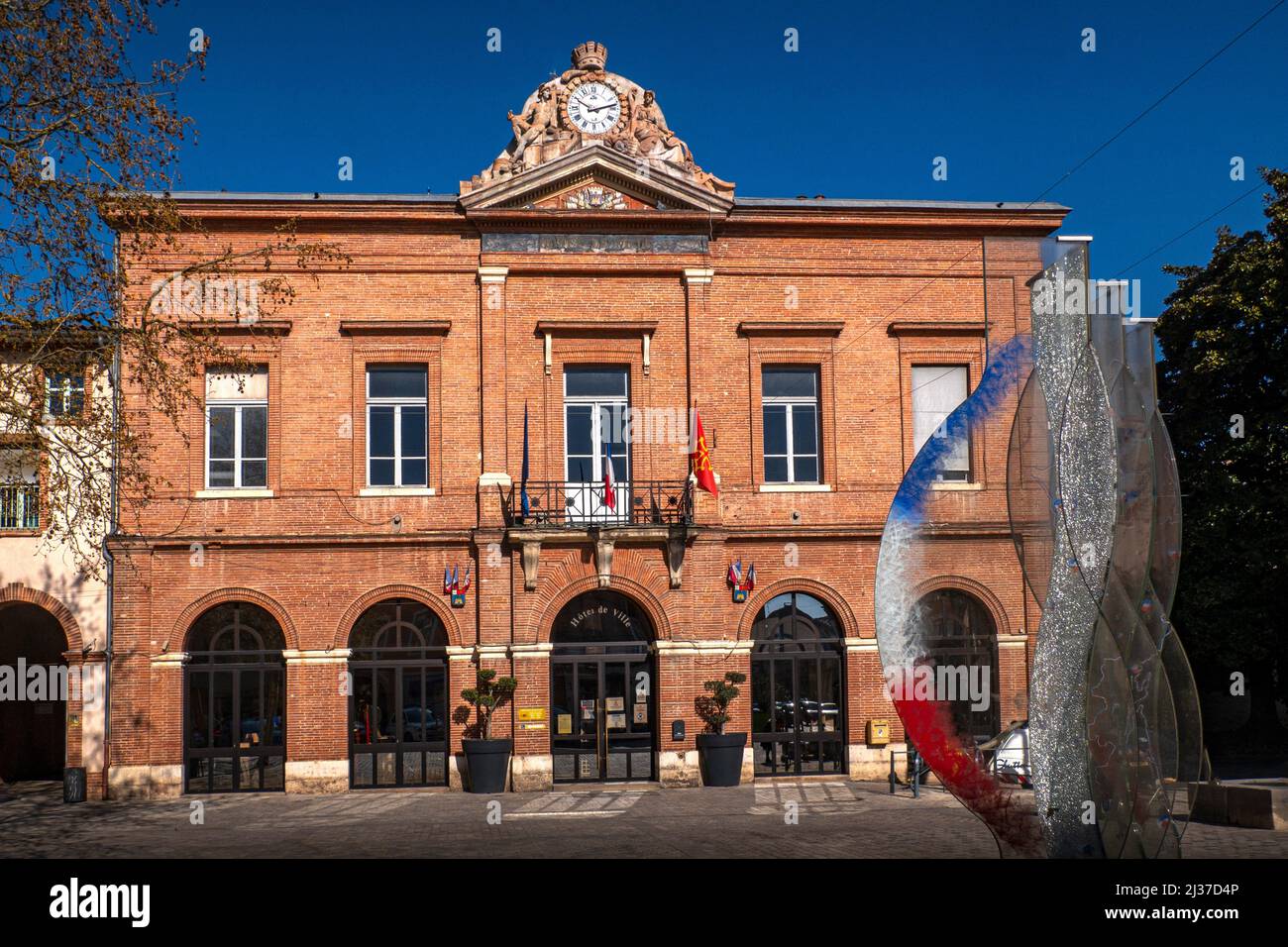 Frankreich - Österreich. Tarn et Garonne-''Hotel de Ville'', (Rathaus) in Castelsarrasin. Stockfoto
