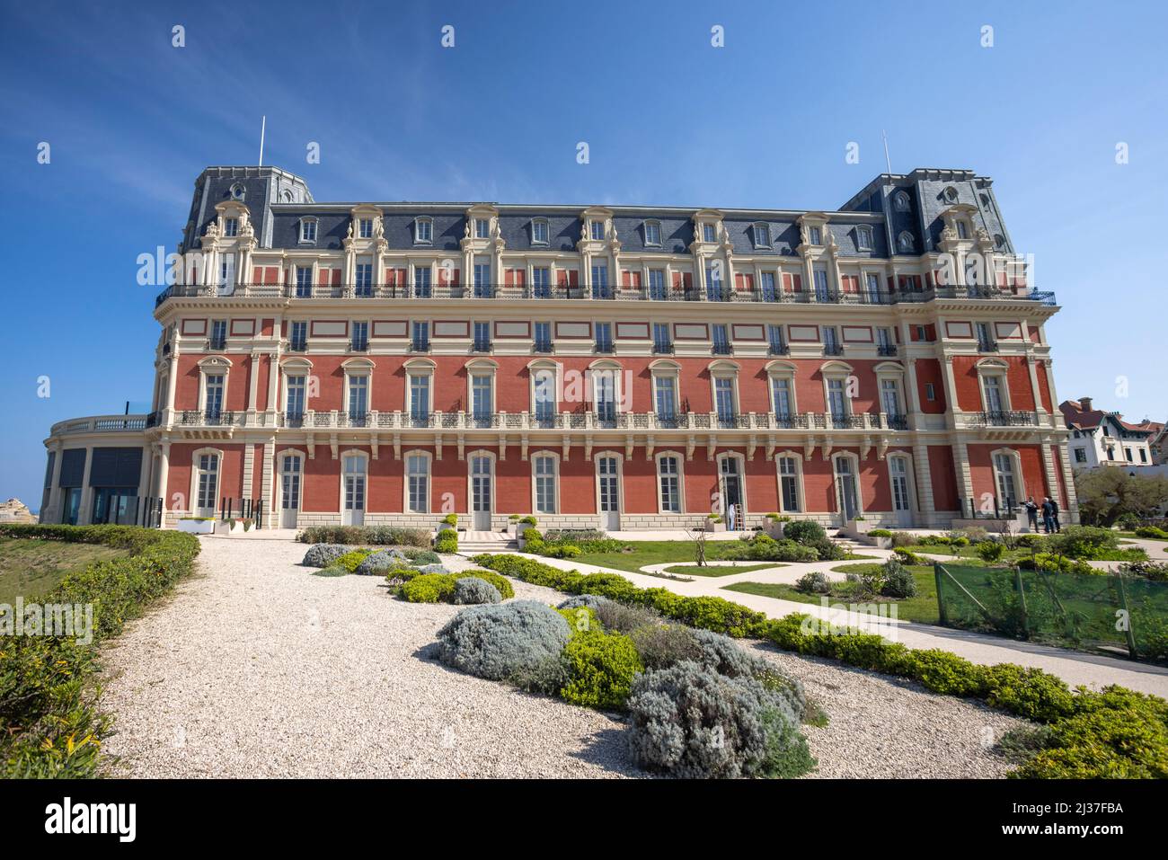Das Hôtel du Palais (ursprünglich die Villa Eugénie) von Biarritz (atlantische Pyrenäen - Frankreich). Stockfoto