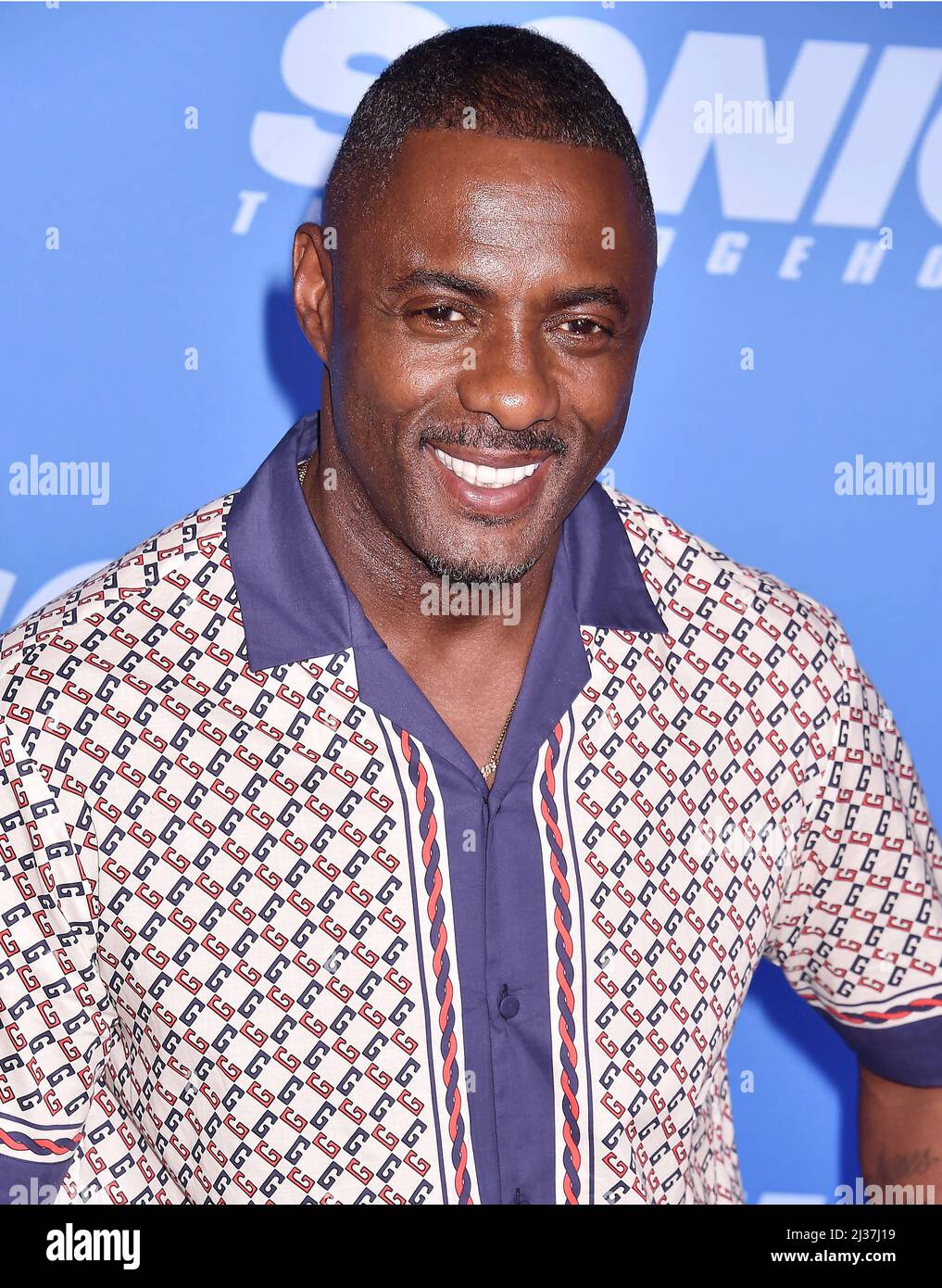 LOS ANGELES, CA - 05. APRIL: Idris Elba nimmt an der Premiere von „Sonic the Hedgehog 2“ in Los Angeles am 05. April 2022 im Regency Village Theatre in Los Angeles, Kalifornien, Teil. Quelle: Jeffrey Mayer/JTMPhotos/MediaPunch Stockfoto