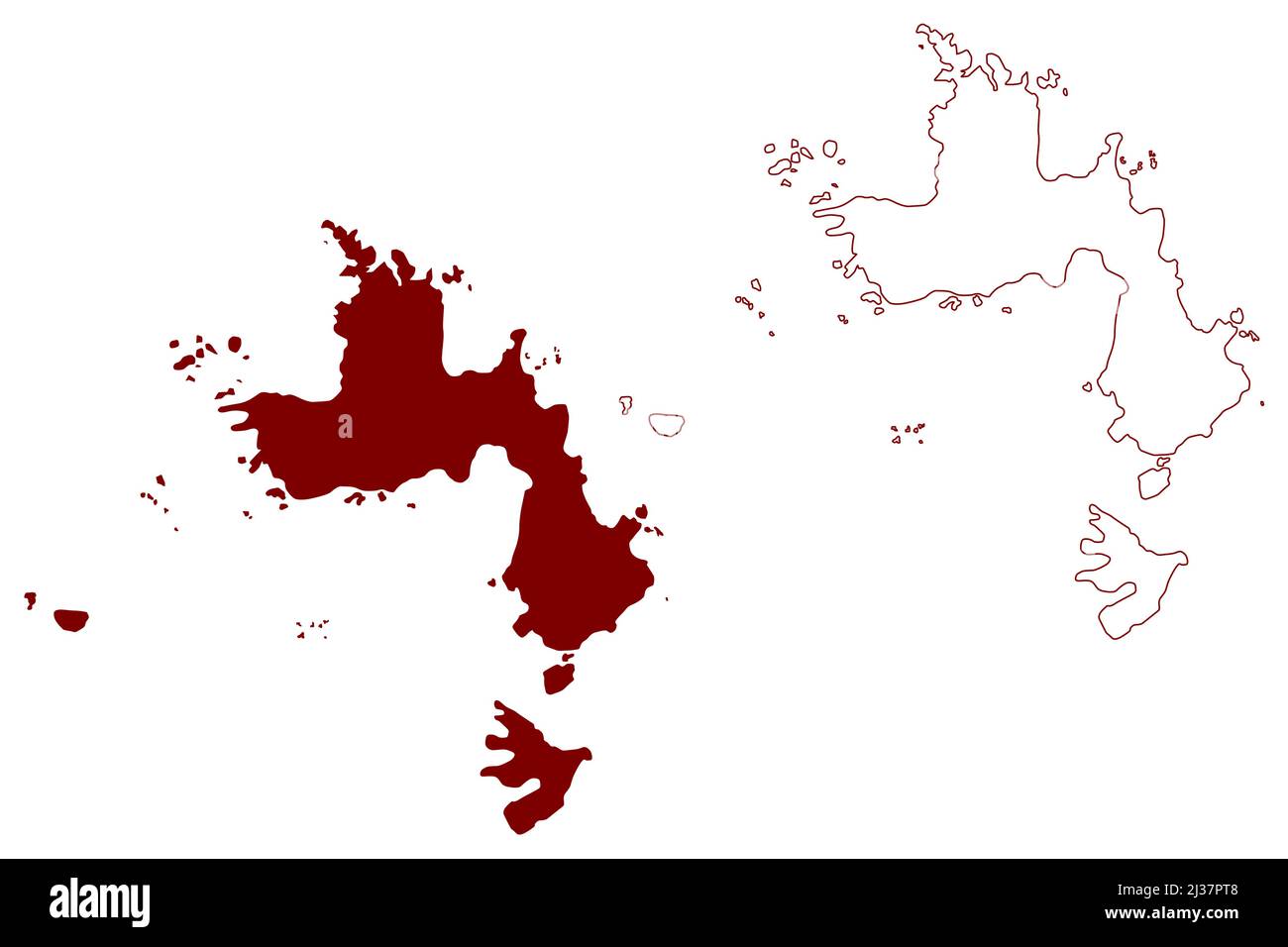 Annett Island (Vereinigtes Königreich von Großbritannien und Nordirland, England, Isles of Scilly) Kartenvektordarstellung, Scribble-Skizze Isle of Anet ma Stock Vektor