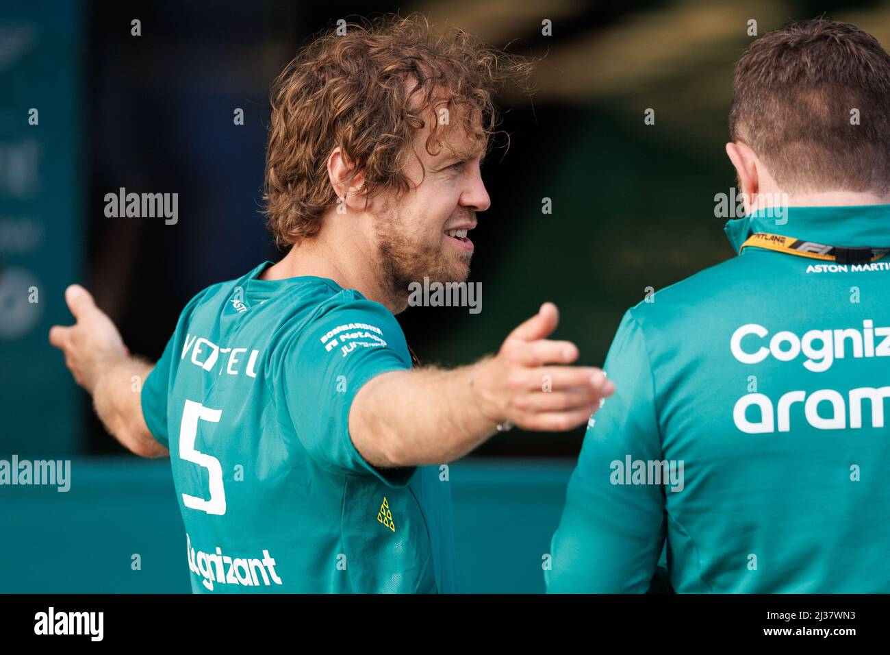 Melbourne, Australien, 6. April 2022. Sebastian Vettel (GER) vom Team Aston Martin beim Formel 1 Grand Prix von Australien auf der Albert Park Grand Prix Strecke am 6. April 2022. Stockfoto