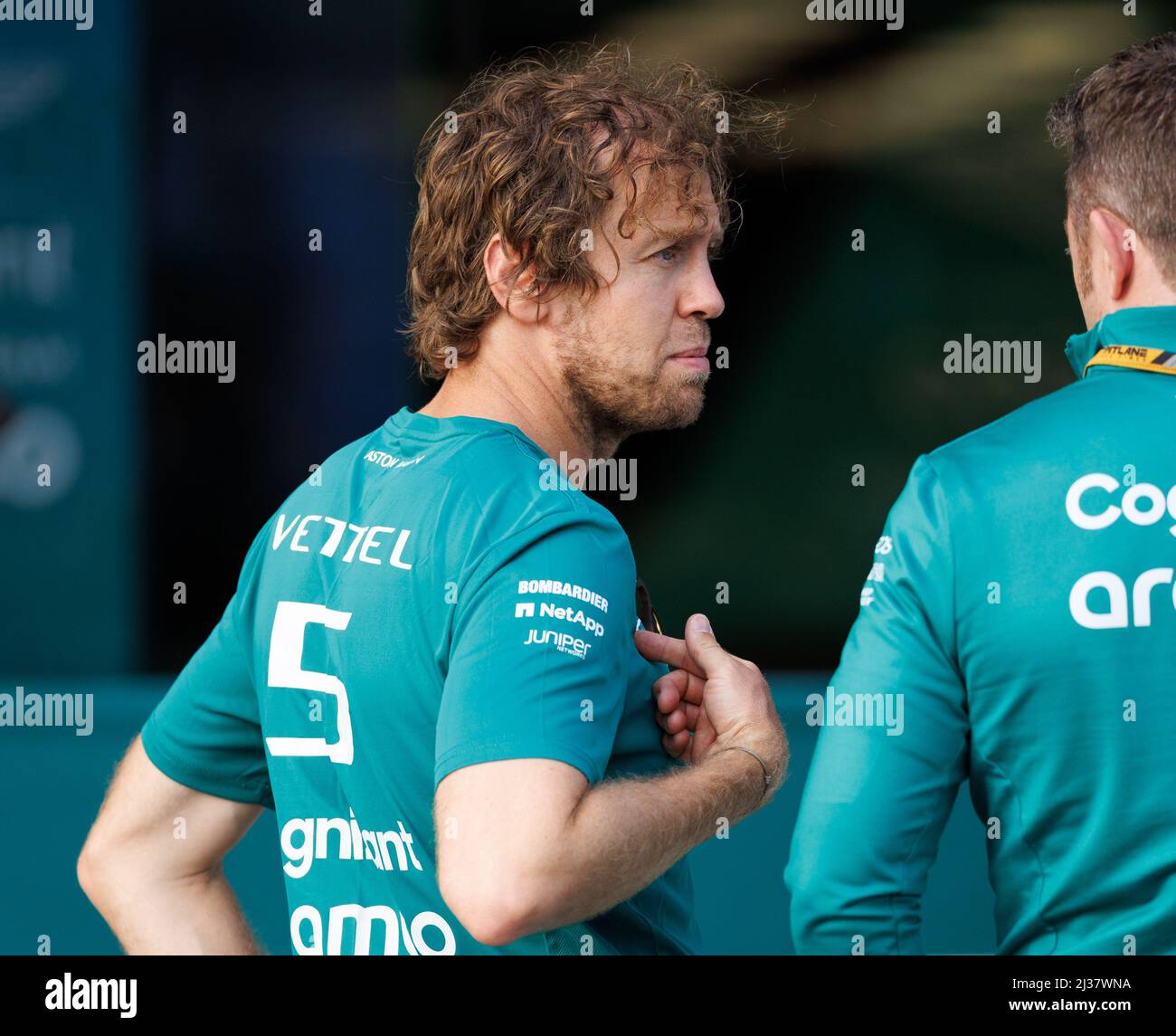Melbourne, Australien, 6. April 2022. Sebastian Vettel (GER) vom Team Aston Martin beim Formel 1 Grand Prix von Australien auf der Albert Park Grand Prix Strecke am 6. April 2022. Stockfoto
