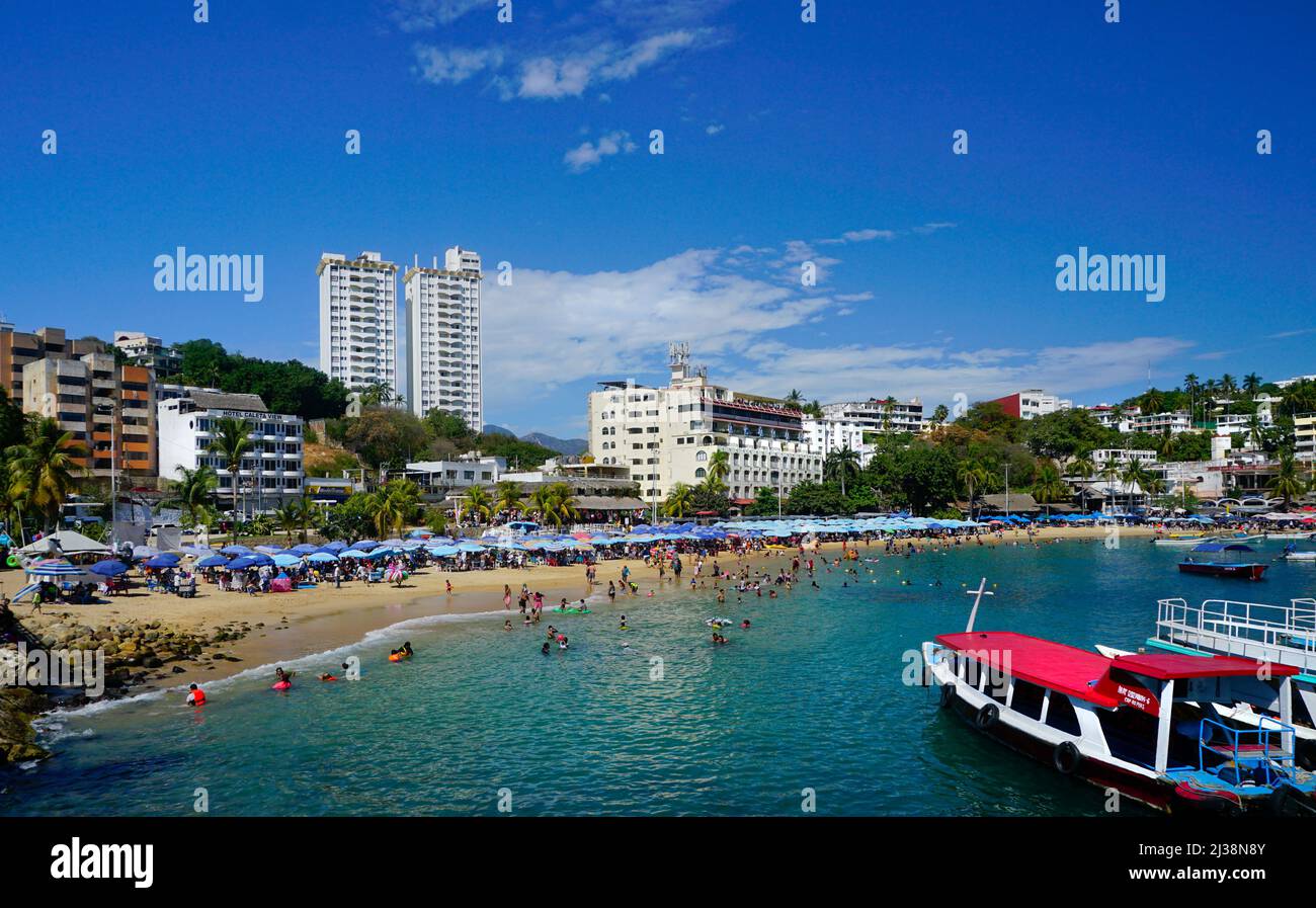 Acapulco; Mexiko; Caleta Beach in Old Acapulco Stockfoto