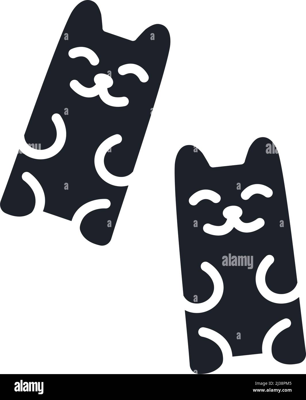 Symbol „Gummibärchen“. Sweets isolierte Vektor-Silhouetten Stock Vektor