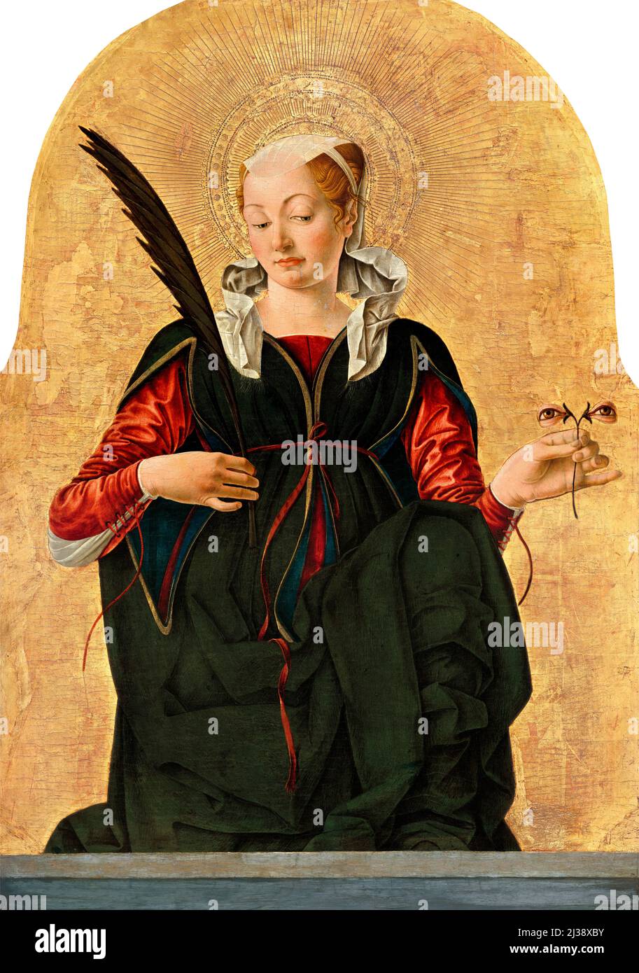 St. Lucy von der italienischen Renaissance-Maler, Francesco del Cossa (c. 1430 – c. 1477), Tempera und Gold auf Holz, 1472 Stockfoto