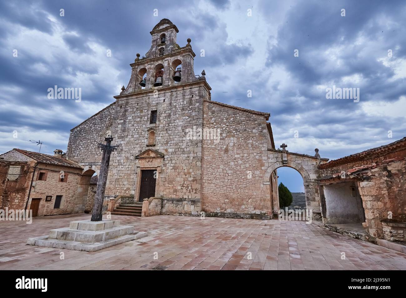 Maderuelo ist ein schönes und mittelalterliches Dorf in der Provinz Segovia, Spanien Stockfoto
