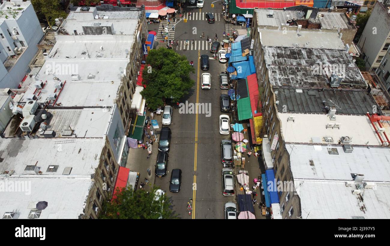 Über 58. Street und 8. Avenue, Chinatown, Sunset Park, Brooklyn, NY Stockfoto