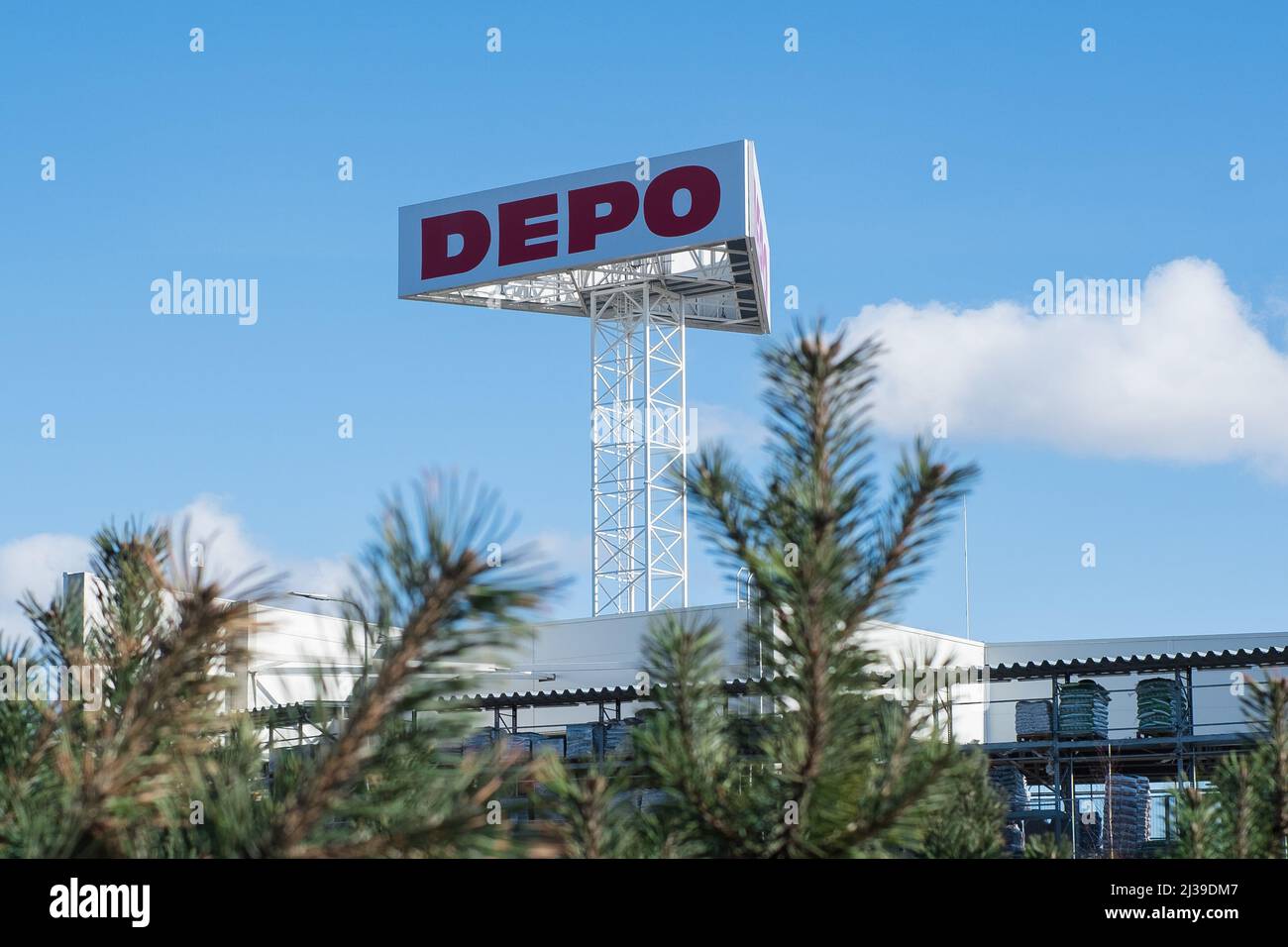 Depo-Shop. Depo-Geschäfte verkaufen Bau- und Veredelungsmaterialien für Haus und Garten Stockfoto