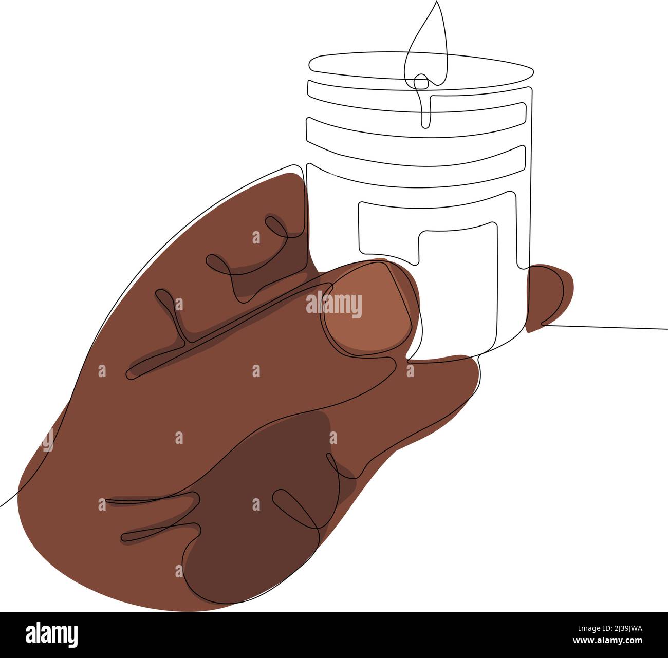 Kerze in afro menschlicher Hand Stock Vektor