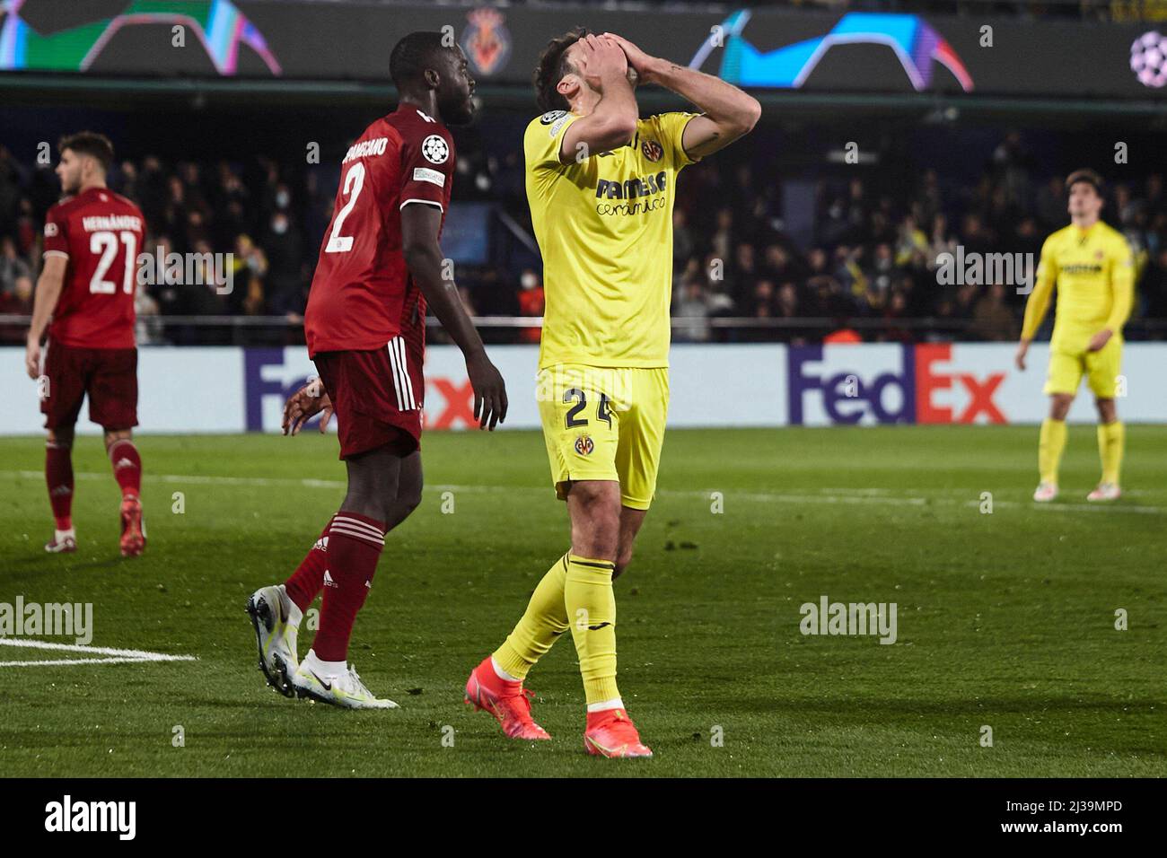 Spanien, Villarreal: 06. April 2022, 06. April 2022, Spanien, Villarreal: Fußball: Champions League, Villarreal FC - FC Bayern München, Viertelfinale, erste Etappe beim Estadio de la Ceramica. 900/Cordon Press Stockfoto