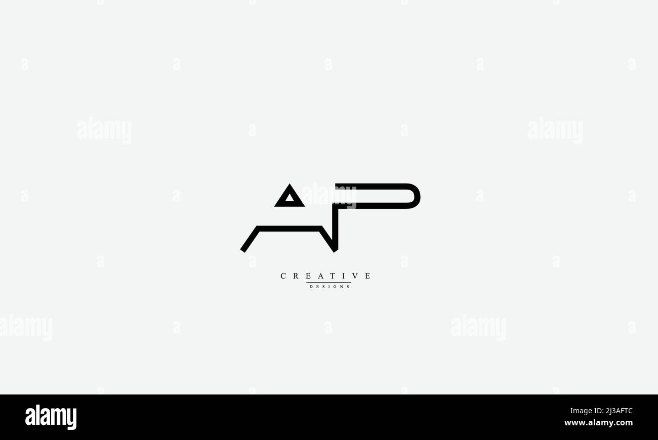 Buchstabenbuchstaben Initialen Monogramm-Logo AP PA A P Stock Vektor