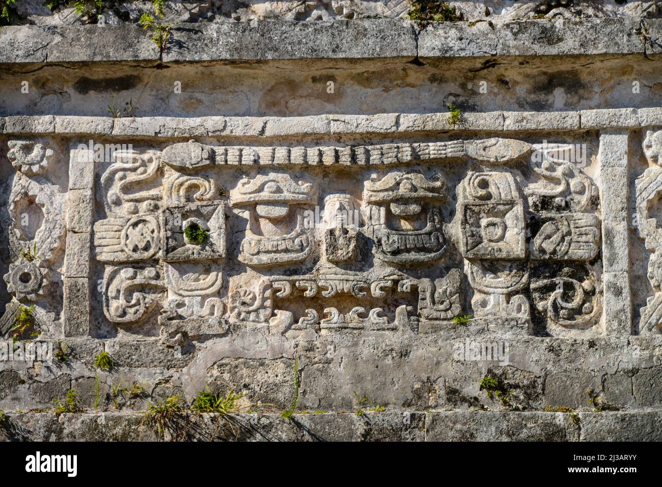 Detail, Las Monjas Gebäude, Chichen Itza, Yucatan, Mexiko Stockfoto