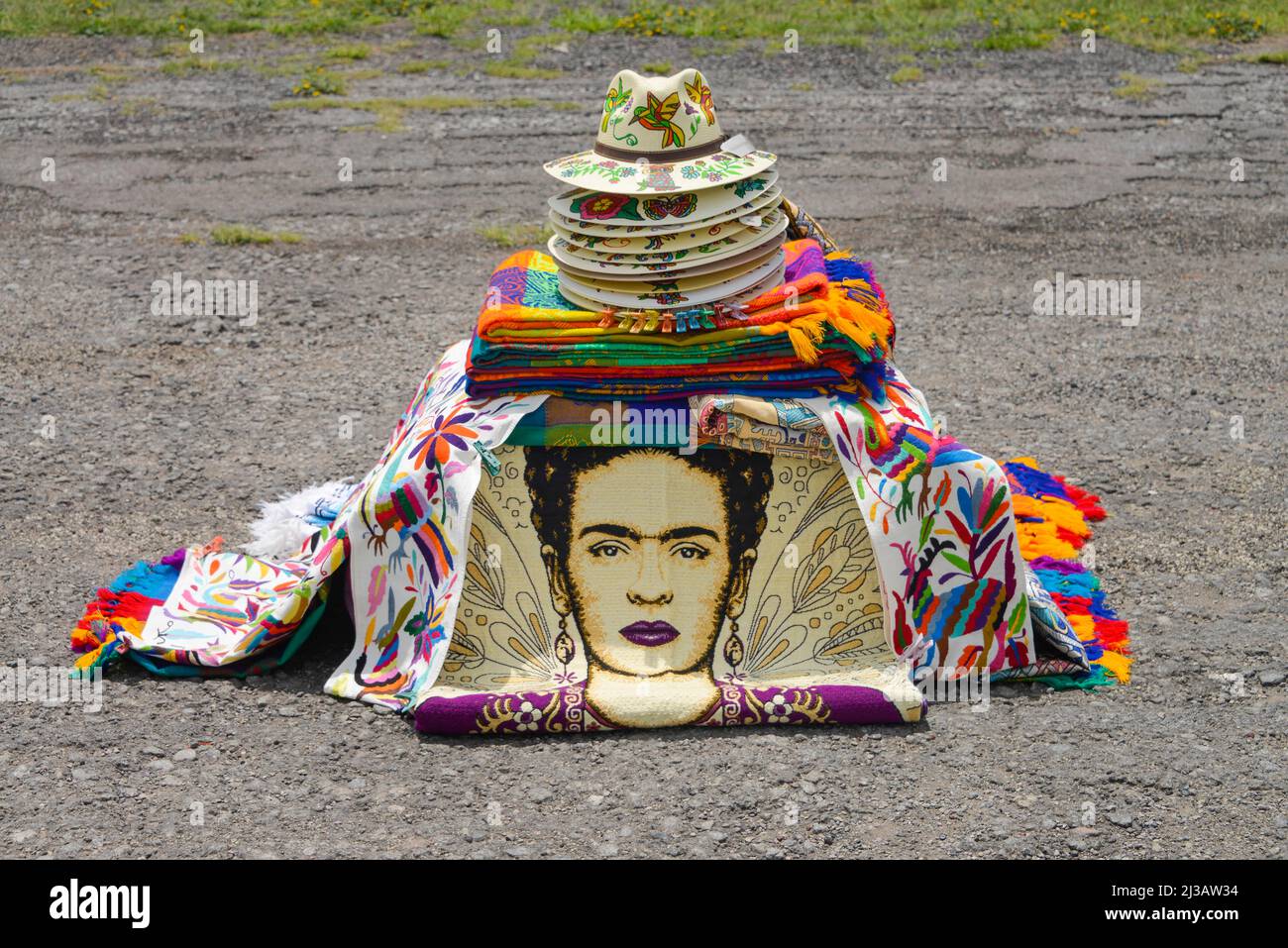 Souvenirverkauf, zerstörte Stadt Teotihuacan, Mexiko Stockfoto