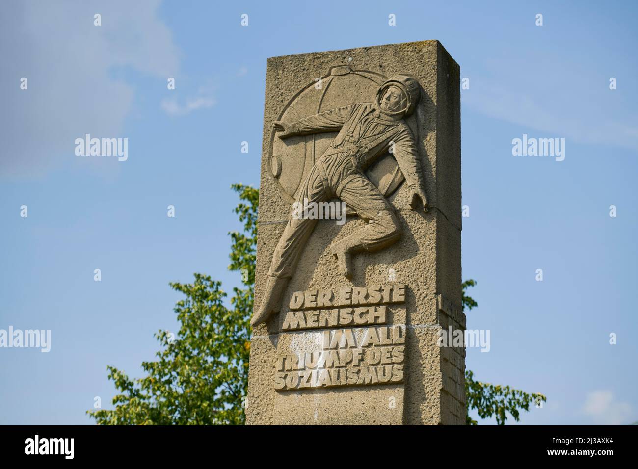 Denkmal für den Kosmonauten Juri Alexejewitsch Gagarin, Koethen, Sachsen-Anhalt, Deutschland Stockfoto