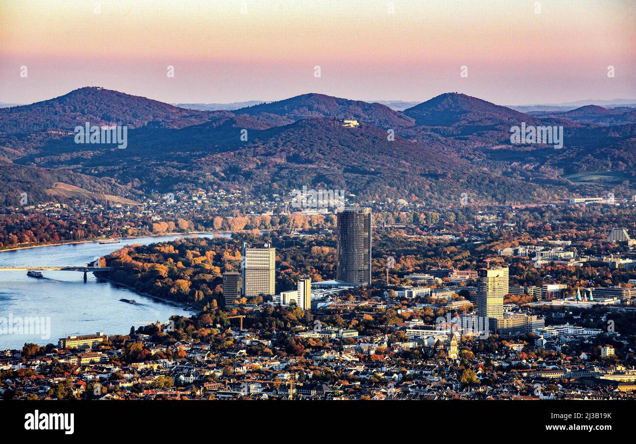 Bonner Innenstadt, Südstadt und UN-Campus im ehemaligen Regierungsbezirk, Rhein und Siebengebirge, Bonn, Rheinland, Nordrhein-Westfalen Stockfoto