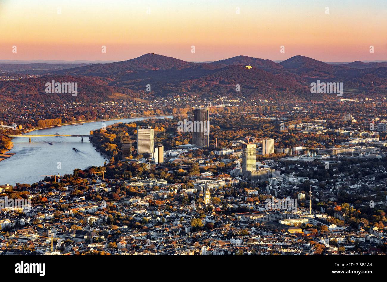 Bonner Innenstadt, Südstadt und UN-Campus im ehemaligen Regierungsbezirk, Rhein und Siebengebirge, Bonn, Rheinland, Nordrhein-Westfalen Stockfoto