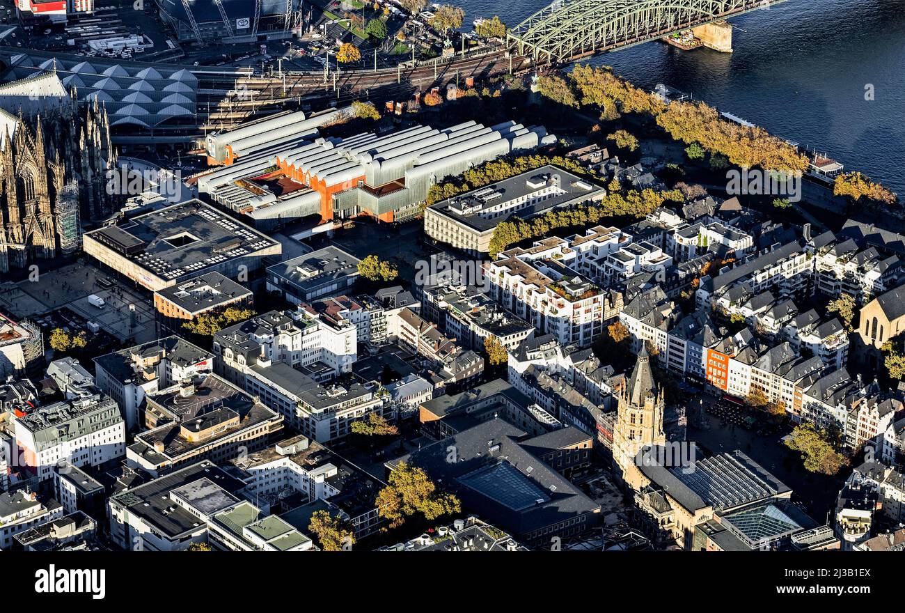 Museum Ludwig, Kunstmuseum, Römisch-Germanisches Museum, Kölner Dom, Altes Rathaus, Alter Markt, Altstadt, Köln, Rheinland, Nordrhein-Westfalen Stockfoto