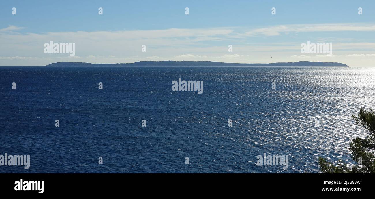 Levant Insel von der Küste Hyeres Stockfoto