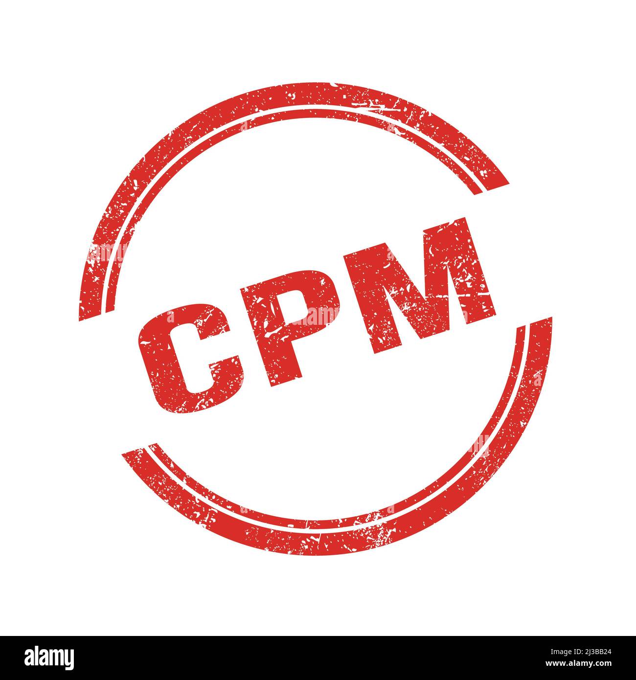 CPM Text geschrieben auf rotem grungy vintage runden Stempel. Stockfoto