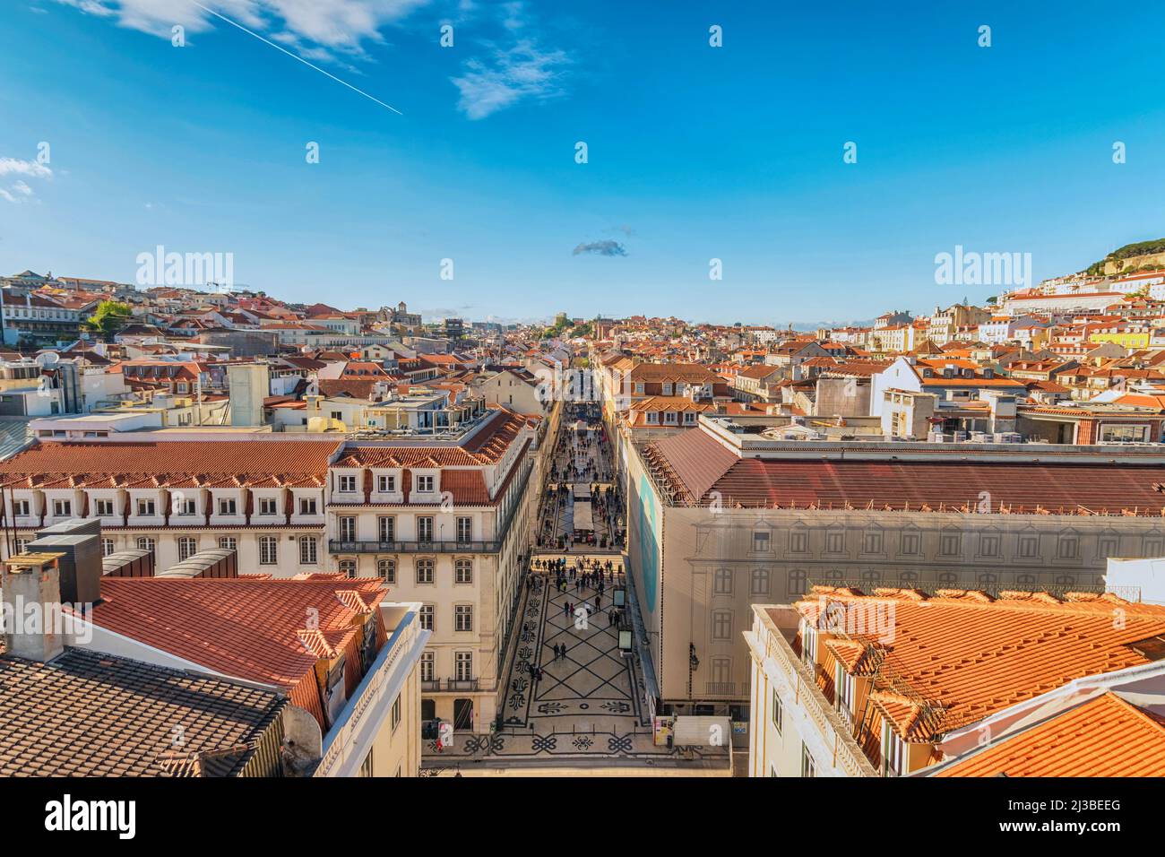 Lissabon Portugal Luftbild Skyline der Stadt Augusta an der Straße Stockfoto