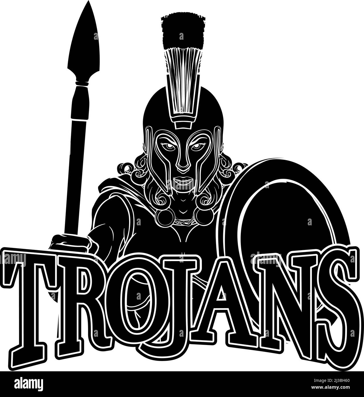 Spartan Trojan weiblichen Krieger Gladiator Frau Stock Vektor