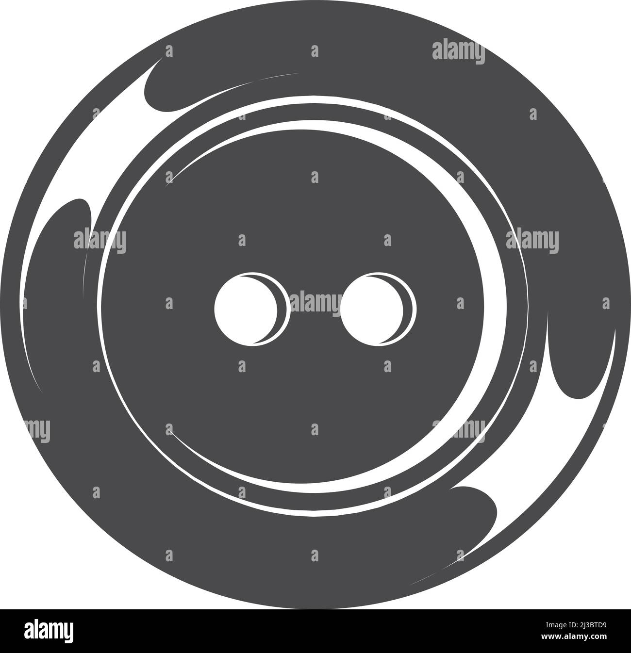Schaltflächensymbol. Schwarzes, rundes Symbol für den Kleiderverschluss Stock Vektor