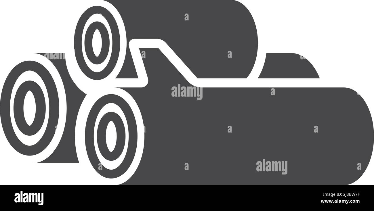 Symbol für Holzstämme. Schwarzes Brennholz-Logo Stock Vektor