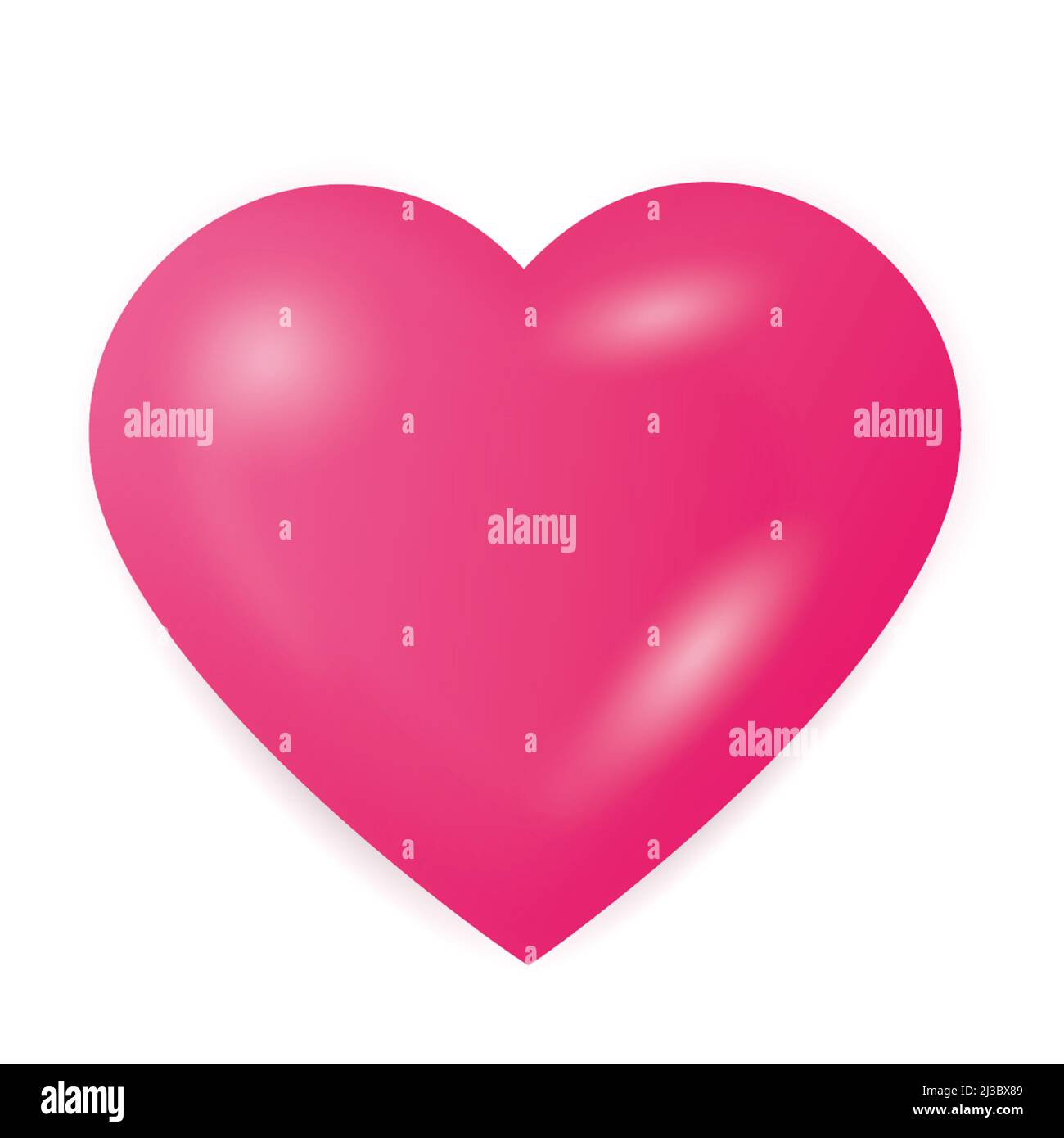 Rosa Herz isoliert auf weißem Hintergrund Stockfoto