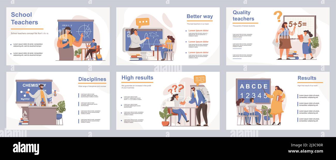 Schullehrer Konzept für Präsentation Folie Vorlage. Die Menschen