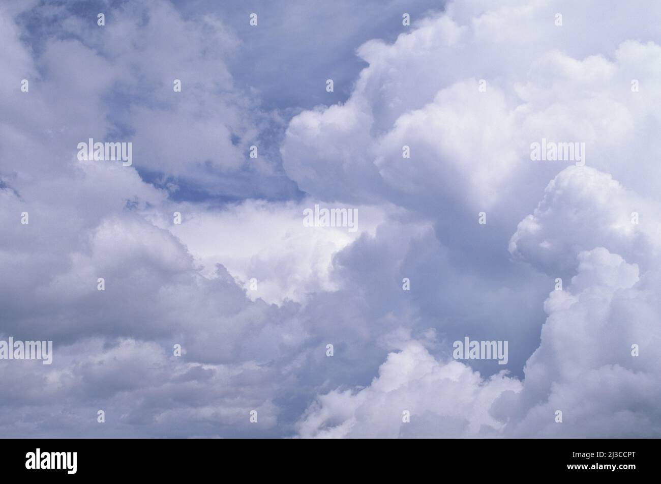 Hagel Sturm. Dramatische Wolkenbildung am Himmel vor Hagelsturm, Regen und Gewitter Cumulus Wolken am dramatischen Himmel. Stockfoto