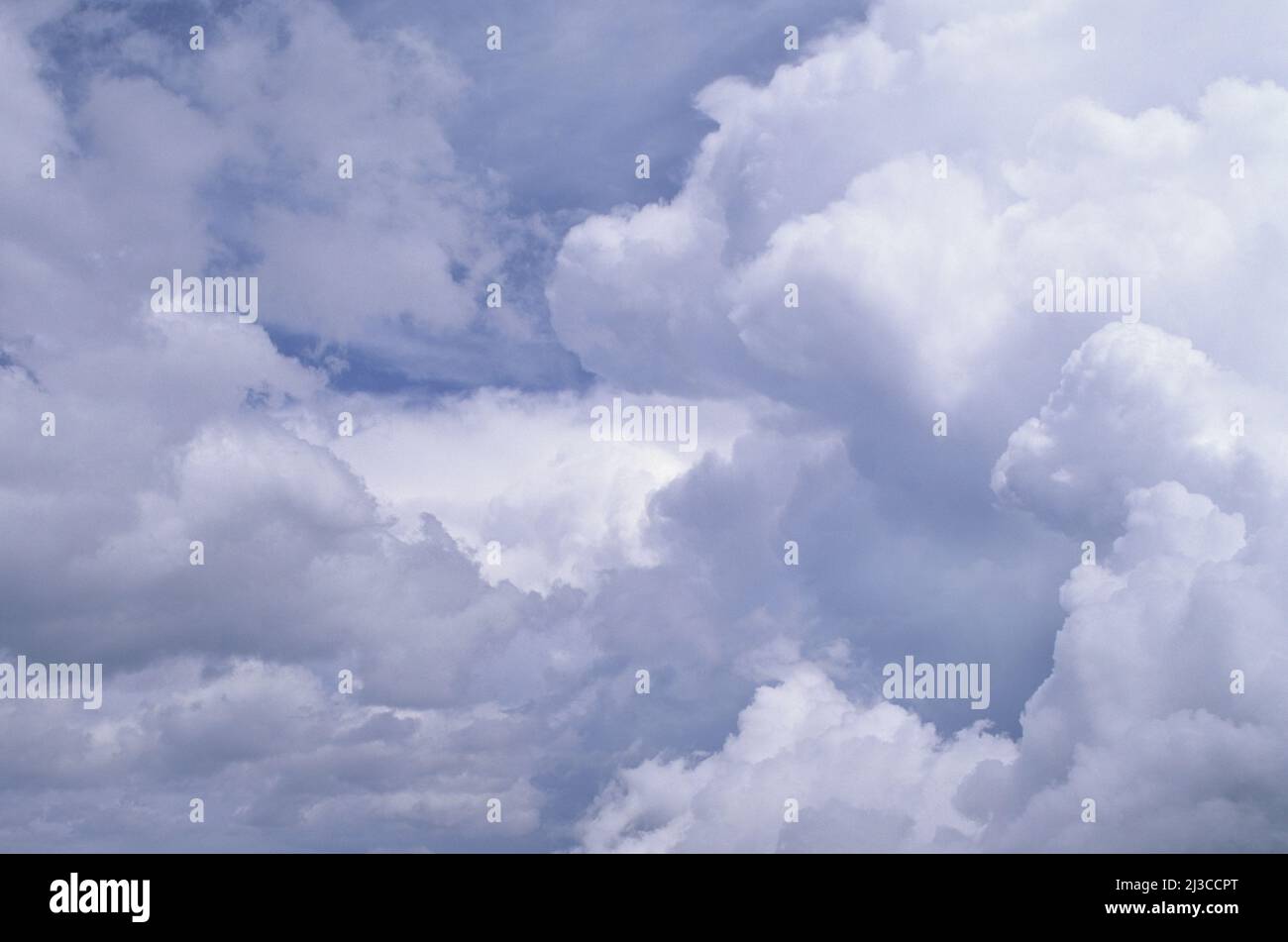 Hagelsturm. Dramatische Wolkenbildung am Himmel vor einem Hagelsturm, Regen und Gewitter niedrige Kumuluswolken am dramatischen Himmel. Extremwetter USA Stockfoto