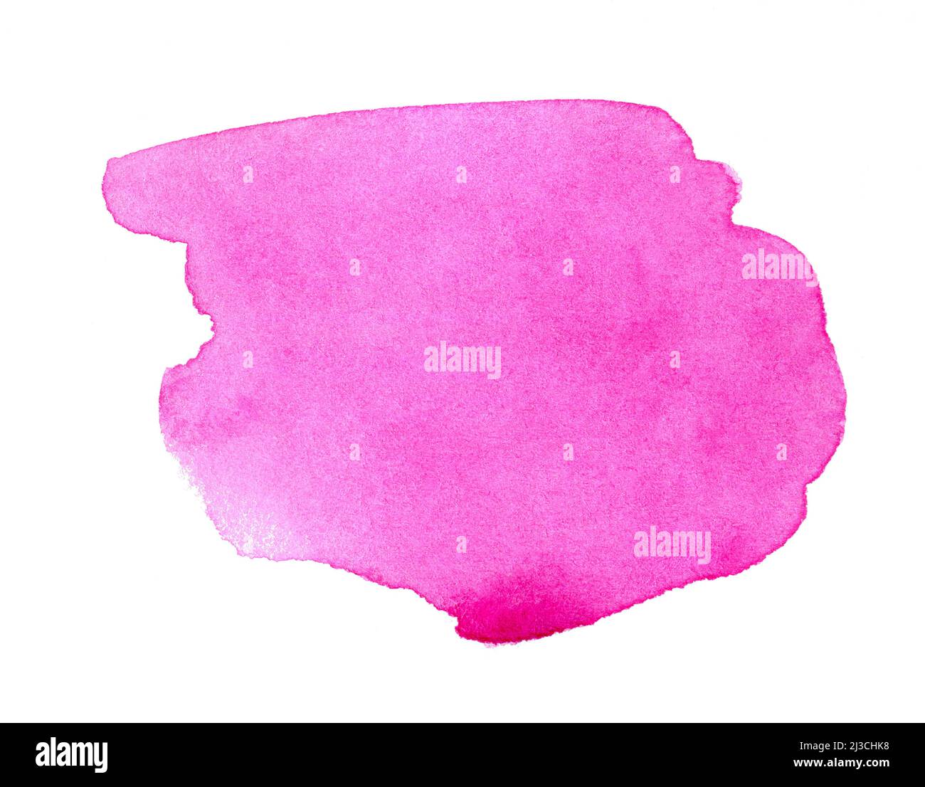 Abstraktes rosa Aquarell auf weißem Hintergrund. Aquarell-Cliparts für Text oder Logo Stockfoto